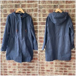 Bridge & Burn Waxed Cotton Rain Jacket - Rare Indigo Denim Parka Style